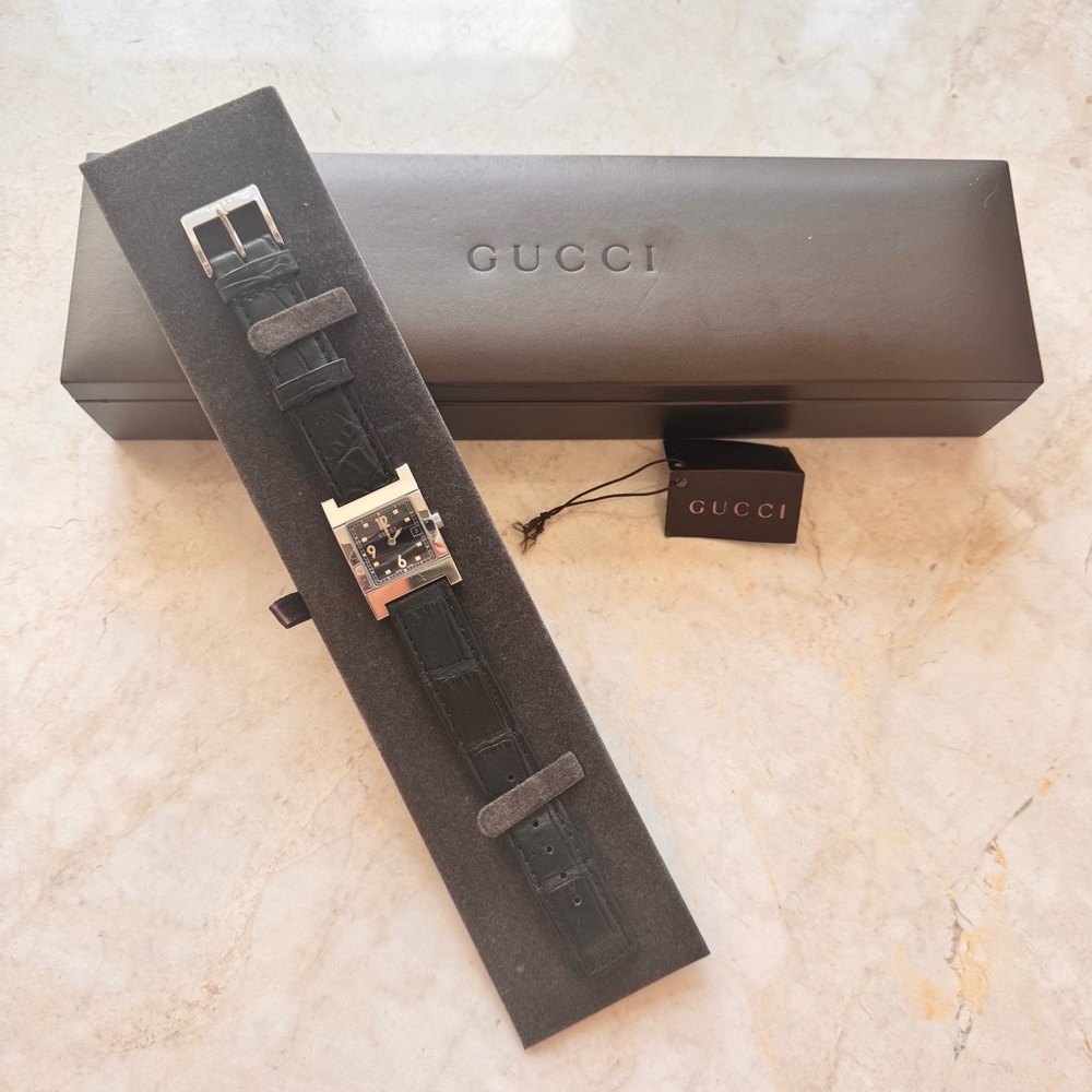 Gucci Black Leather Watch